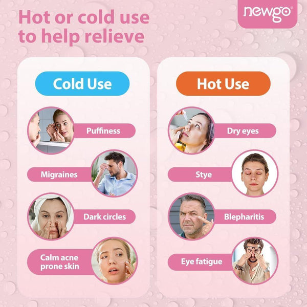 NEWGO Reusable Cooling Eye Mask Hot & Cold Therapy, Pink