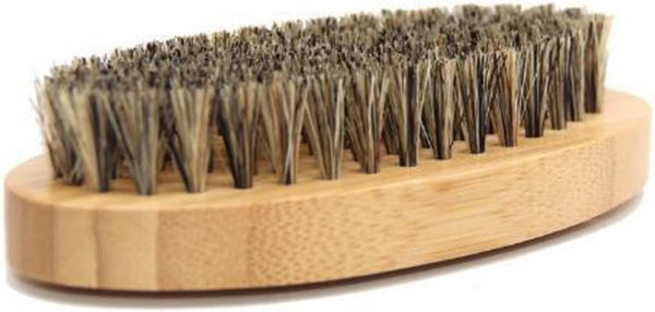 Beard Brush Boar Bristle with Solid Wood Handle Brown