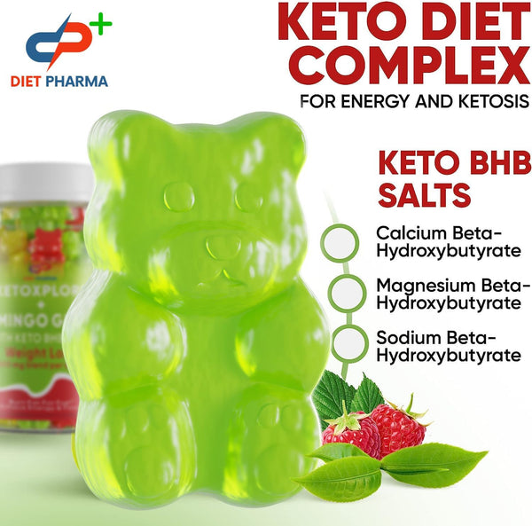 Slimming 60 Keto Gummies (1 Month)  2000mg per Serving  Digestion & Detox EXP 06