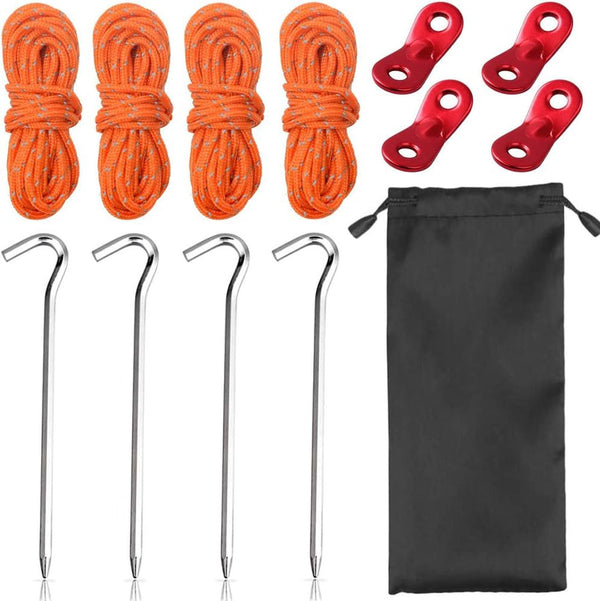 MIJH 4mm Reflective Tent Ropes Set  4 Pack for Camping & Hiking