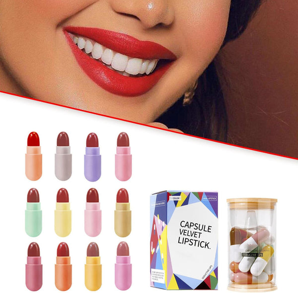 16pcs Mini Lipstick Set (16 Colors)  Velvet Long-Wear Capsule Lipsticks EXP 11/2