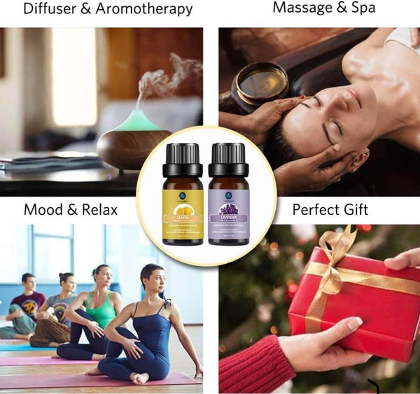 Essential Oils Set 6-Pack Pure Therapeutic Grade Aromatherapy Oils