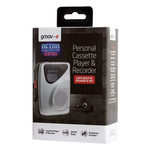 Groov-e Portable Retro Personal Cassette Player Recorder Speaker Microphone