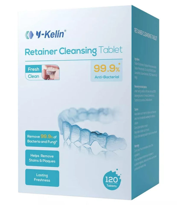 Y-Kelin Retainer Cleaning Tablets 120-Pack  Apple Flavor