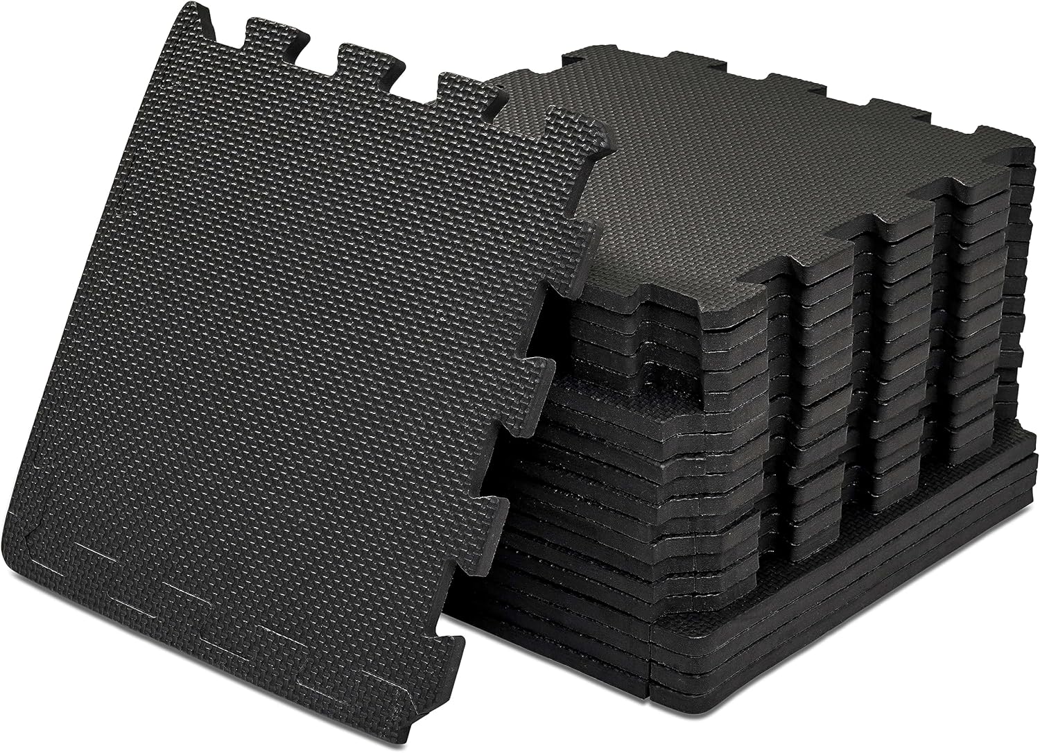 12pc Black Interlocking Eva Mat Soft Foam Floor Exercise Kid Play Mats 30 X 30cm