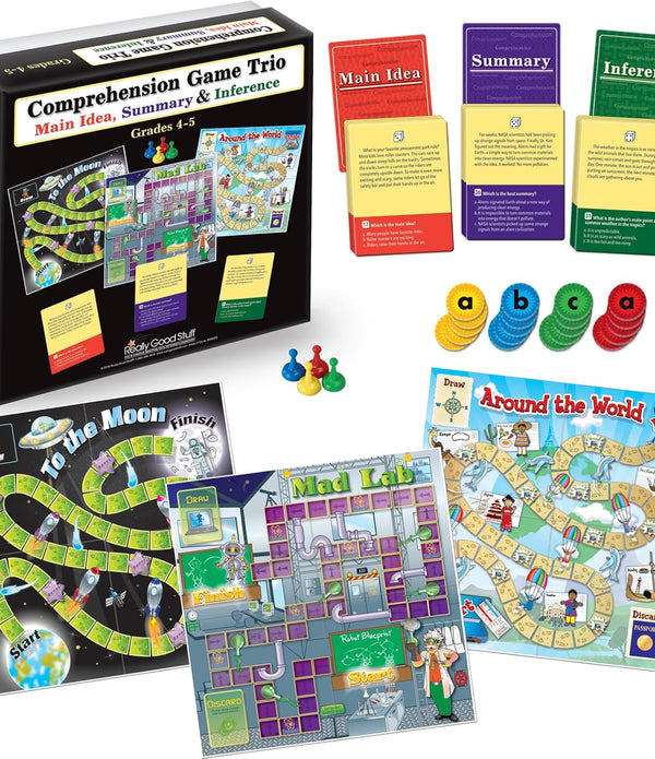 Really Good Stuff Comprehension Game Trio: Main Idea, Summary & Inference - Grades 4-5 - Rebx.co.uk