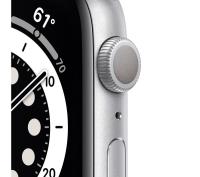 Apple Watch Series 6 (GPS, 44mm) Silver Aluminium Case + White Strap