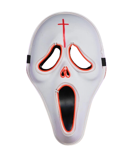 LED Light Up Scream Mask with Cross Purge Halloween Costume Mask