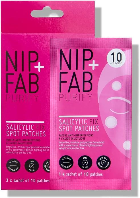Nip + Fab Salicylic Acid Fix Spot Patches for Face with Tea Tree Pack of 3 - Rebx.co.uk