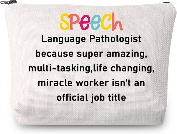 Speech Language Pathologist Makeup Bag - SLP Speech Therapist Gifts Cosmetic Bag - Rebx.co.uk