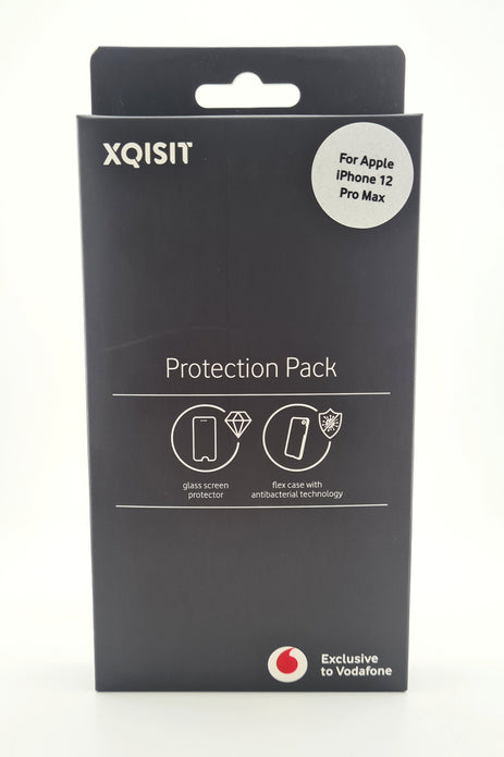 XQISIT Anti-Bac Silicone Case&Glass Screen Protector for Apple iPhone 12Pro Max - NEW - Rebx.co.uk