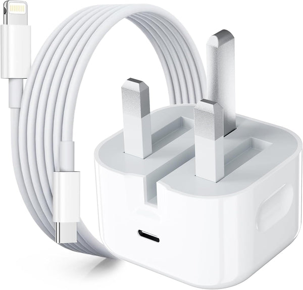 USB-C 20W Power Adapter - with 1M Fast Charging Cable - White - NEW - Rebx.co.uk