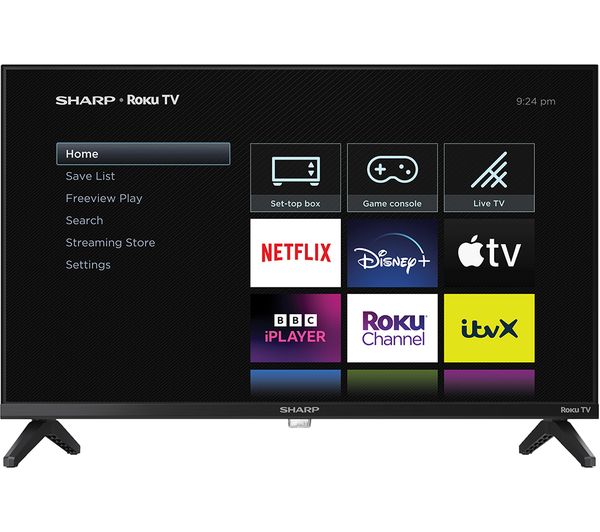 SHARP 1T-C24GD2725K Roku TV 24" Smart HD Ready HDR LED TV