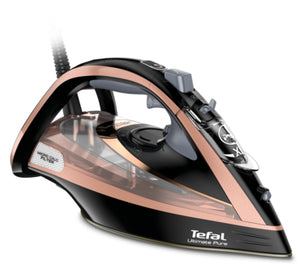 Tefal FV9845 Ultimate Pure Steam Iron, 3100W, 260g/min Steam - Black & Rose Gold