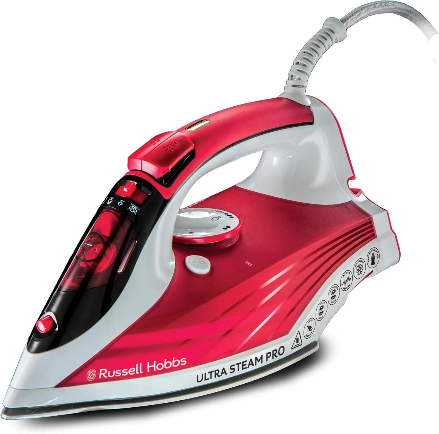 Russell Hobbs 23990 Ultra Steam Pro Iron 0.32L 2600W Red - New Open Box,