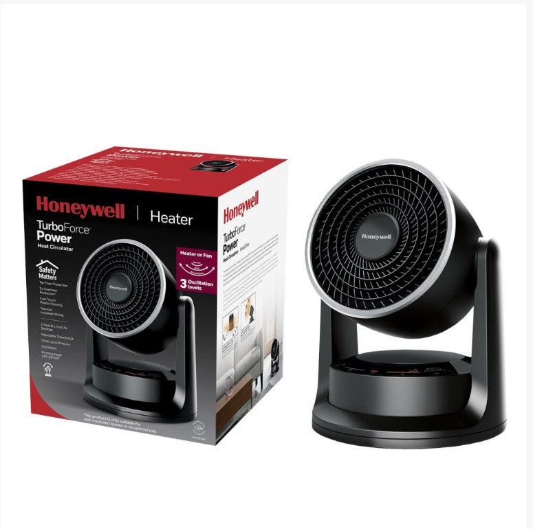 Honeywell HMA-890108 TurboForce Desk Fan - Cooling & Oscillating - Black - NEW