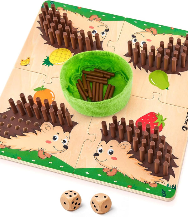 Japace Hedgehog Toy Dice Game, Wooden Board Game Montessori Learning Toy - NEW - Rebx.co.uk