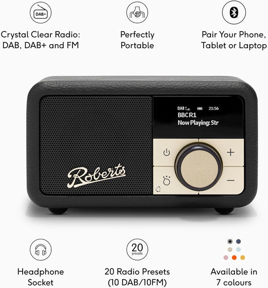 Roberts Revival Petite 2 DAB/DAB+/FM Radio - Black