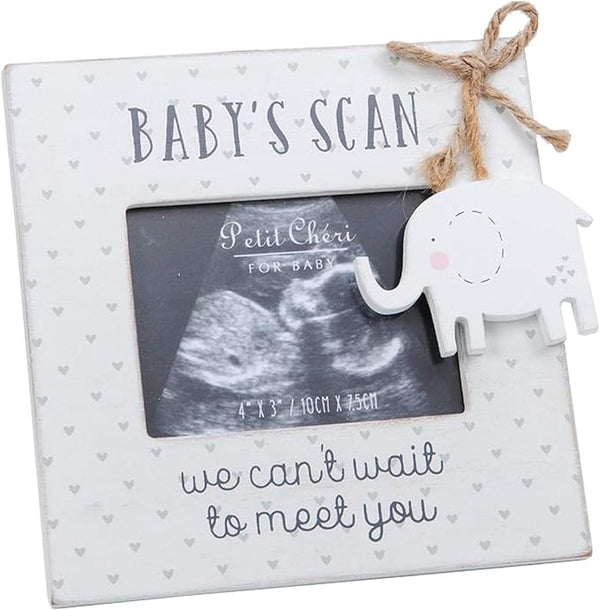 Baby Scan Photo Frame with Elephant Attachment Gift by Petit Cheri - NEW