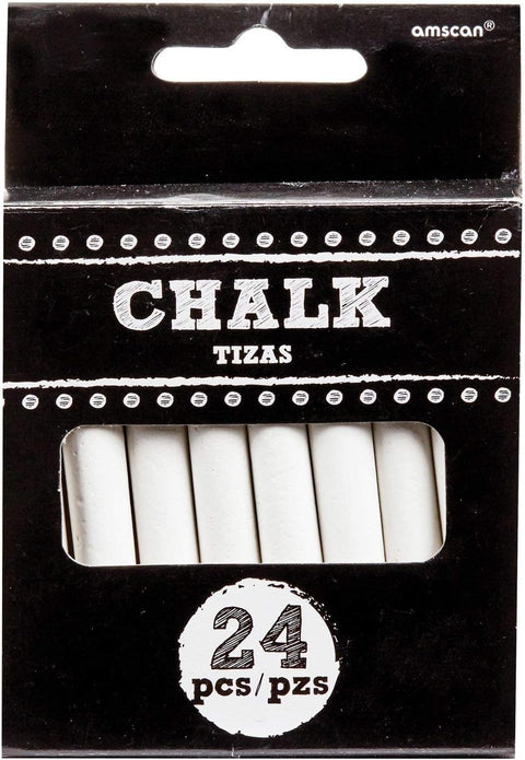 Premium White Chalk Magic - 3" (Pack of 24) | Vibrant, Long-Lasting & Mess-Free Chalk | Perfect for Any Event