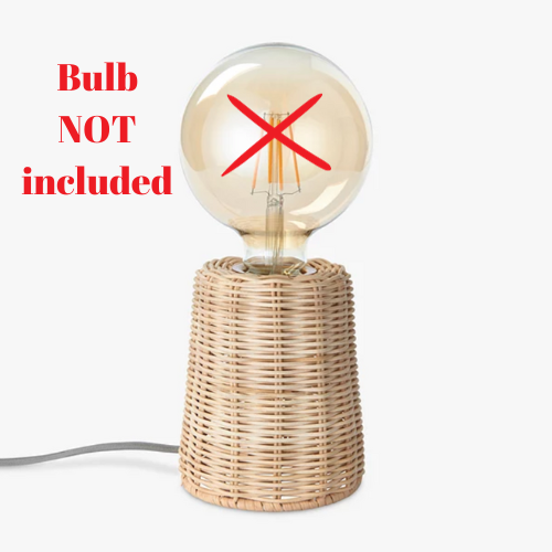 John Lewis Rattan Bulb-Holder Table Lamp, Natural - BULB NOT INCLUDED