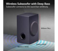 LG SQC1 2.1ch Soundbar with Wireless Subwoofer, Black