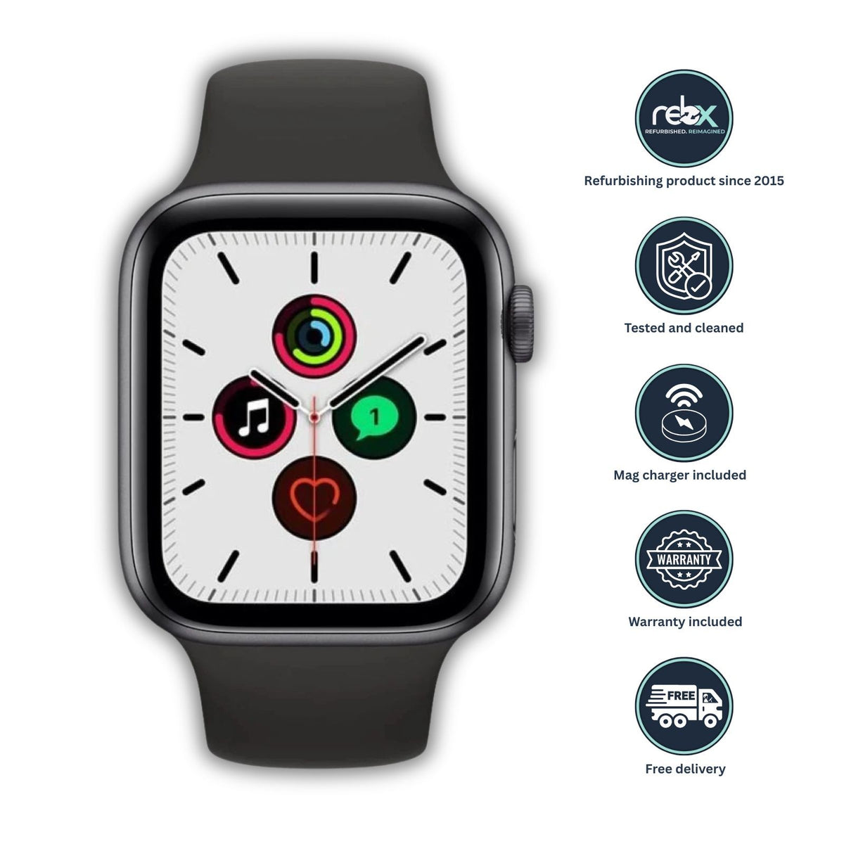 Apple Watch SE 1st Gen (GPS, 44mm) Space Grey Case + Midnight Sport Band