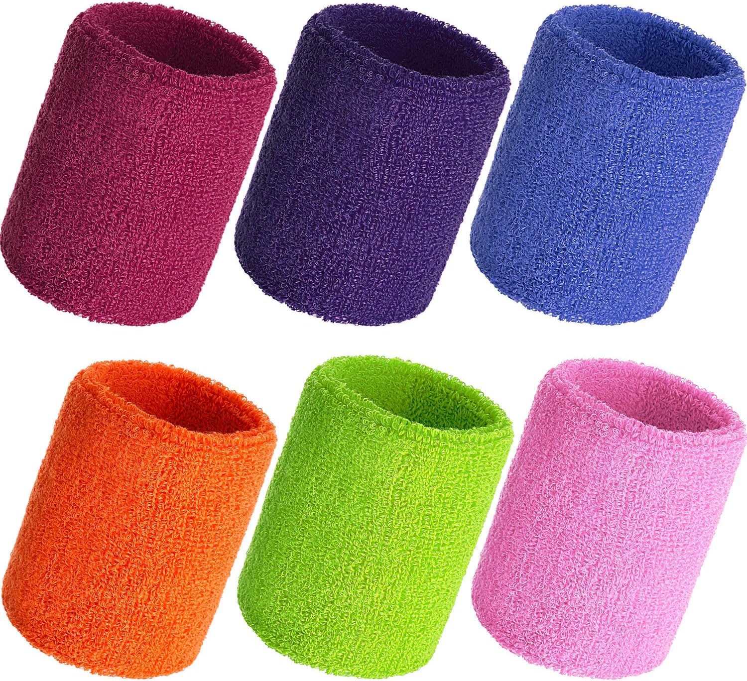 12 Pcs Neon Sweatbands Paris Sports Competitions Wristband Sweat Wrist Band