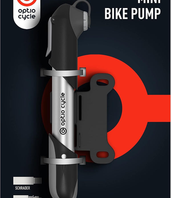 Mini Bike Pump Optio Cycle Small Bike Pump 120 PSI / 8.3 Bar | Presta Valve & Schrader - Rebx.co.uk