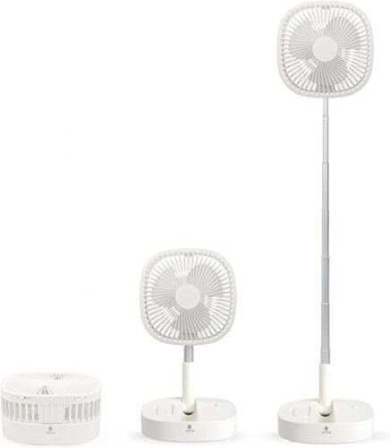 Portable Pedestal Fan - Foldaway Standing Fan Foldable Desk Fan Wireless - Rebx.co.uk