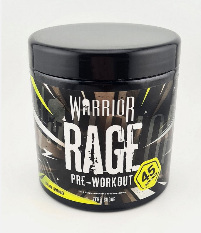 Warrior RAGE Pre Workout Powder - 45 Servs Lightning Lemonade Prime Strong Pump