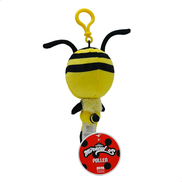 Miraculous Ladybug - Kwami Lifesize Pollen, 5-inch Bee Plush Clip-on Toys for Kids, Super Soft Collectible Stuffed Toy with Glitter Stitch Eyes and - Rebx.co.uk