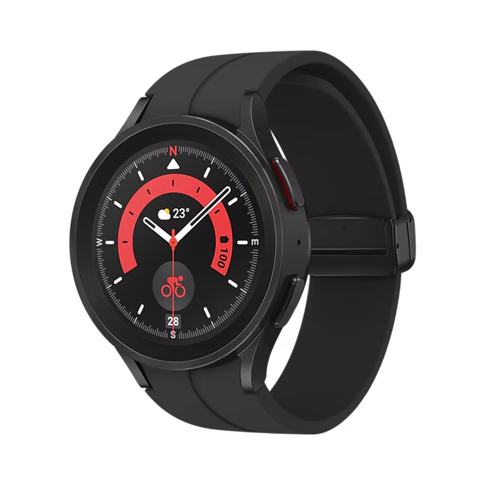 Samsung Galaxy Watch5 Pro (Bluetooth, 45mm) Black Titanium Case + Black Strap