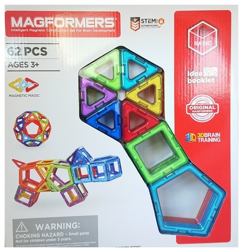 Magformers 62 piece set - Children's Creative Building Magnetic Toys BRAND NEW - Rebx.co.uk