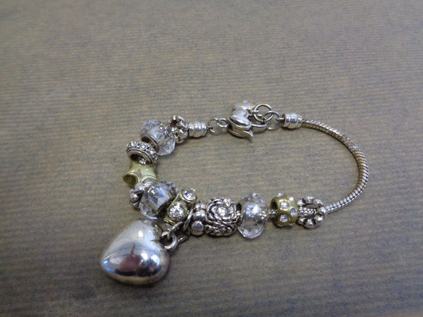 Amore Silver/Gold Bead Charm Bracelet - Bridesmaid - Rebx.co.uk