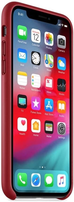 Genuine Apple iPhone X Leather Case, Red -Genuine Part no MQTE2ZM/A - Rebx.co.uk