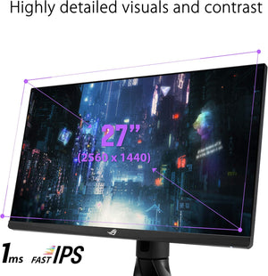 ASUS ROG XG27AQ 27" IPS Wide Quad HD 170Hz 1ms Height Adjustable Built in Speakers Gaming Monitor
