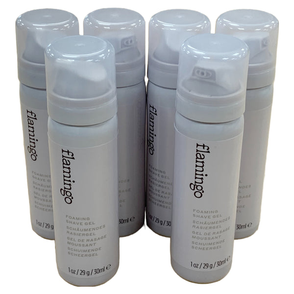 FLAMINGO Women's Foaming Shaving Gel with Aloe Vera - 6x 30ml - Rebx.co.uk