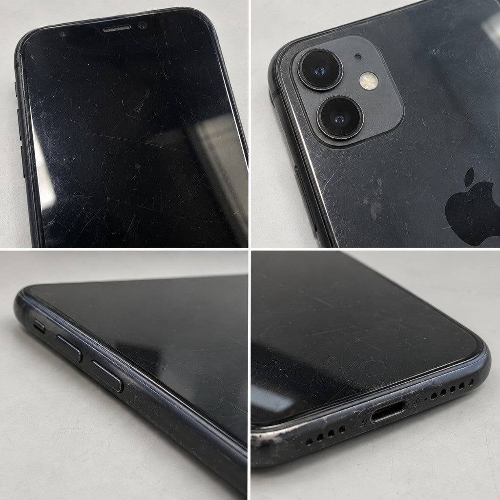 Fair condition example: scratched screen, worn back, side buttons and charging port