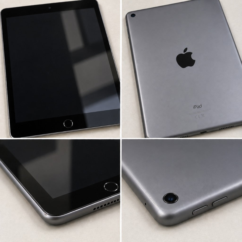 Very Good condition iPad example: minimal marks on the screen, back, corner and side buttons