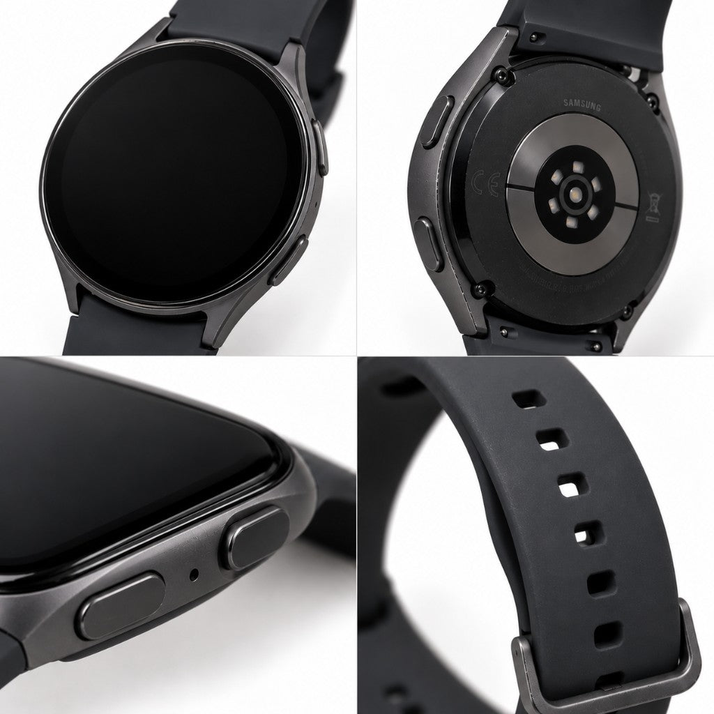 Very Good condition Samsung Watch example: minor marks on the case, side buttons and strap